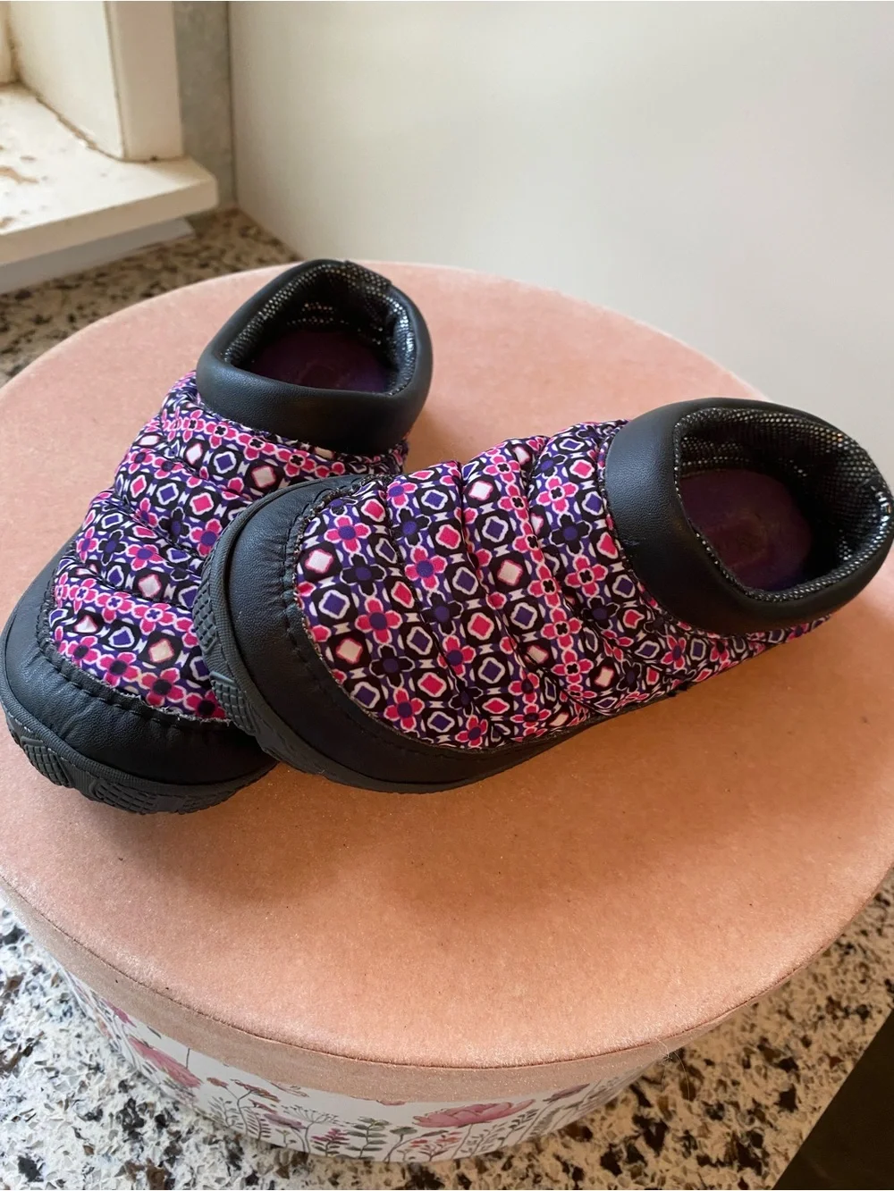 COLUMBIA Girls Packed Out OmniHeat Quilted Slippers 13